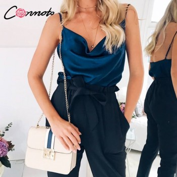 Club Satin Women Solid Camis Top Spaghetti Strap Summer Camis Shirts Backless Solid Sexy Casual Basic Tops 